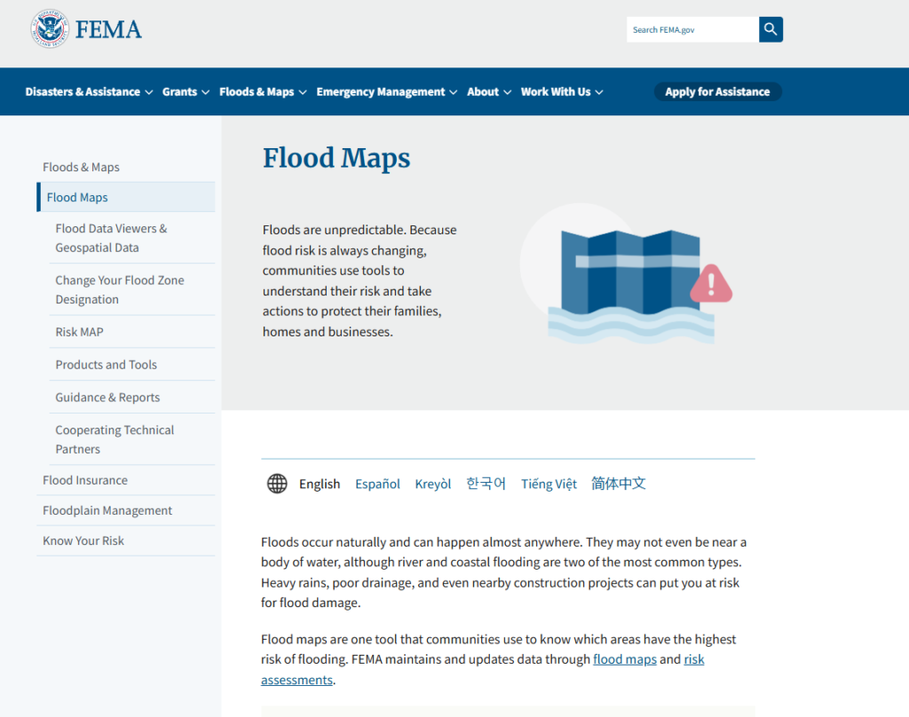 FEMA Flood Map Service Center