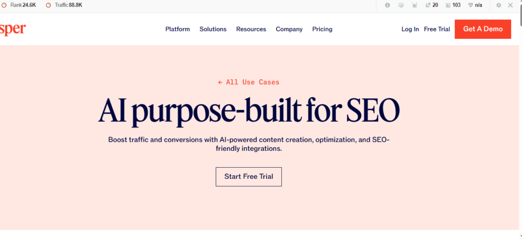 Jasper with SEO Mode
