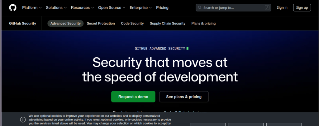 GitHub Insights and GitHub Advanced Security (Native Tools)
