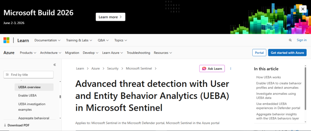 Microsoft Sentinel with UEBA