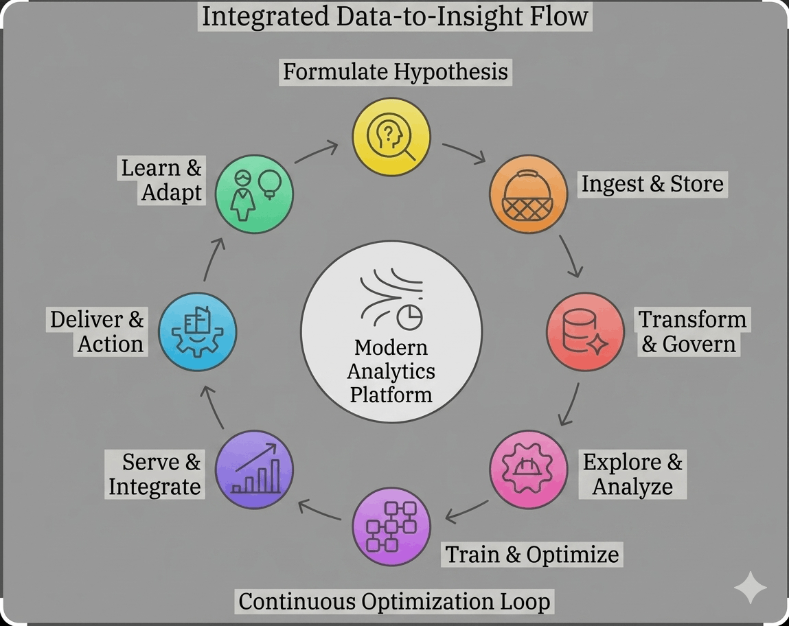 A visual diagram showing all 6 phases of the data analytics life cycle in a circular flow — great for featured snippet targeting]