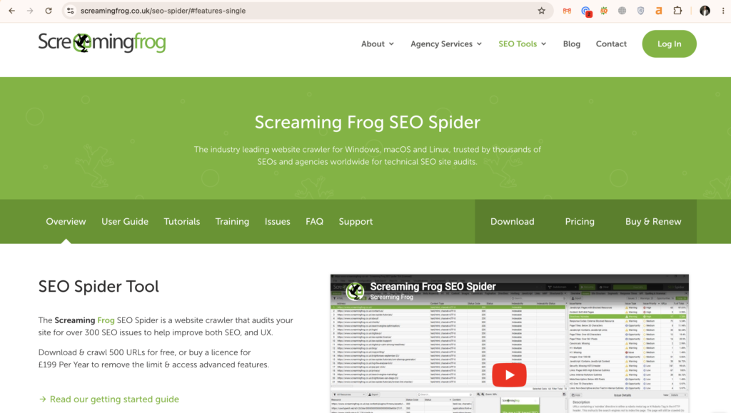 Screaming Frog SEO Spider — schedule weekly crawls and export reports automatically