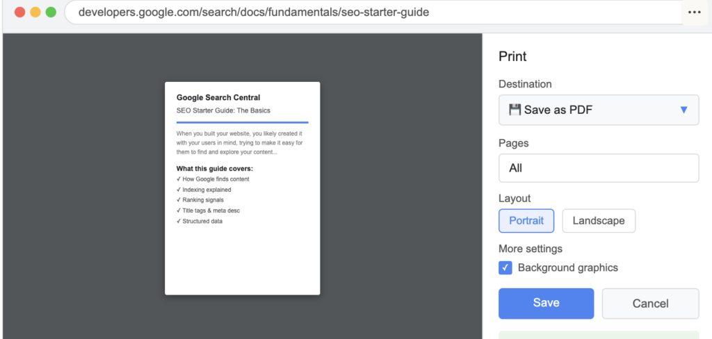 How to Save Any Google Documentation as PDF