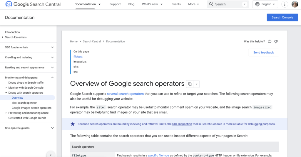 Google Search Operators