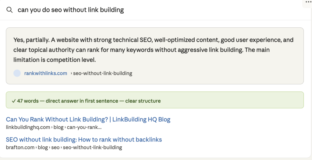 can you do seo without link building