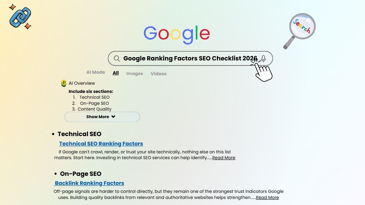 Google ranking factors seo checklist