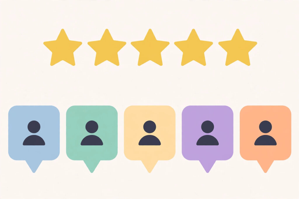 Customer reviews and star ratings help local SEO rankings