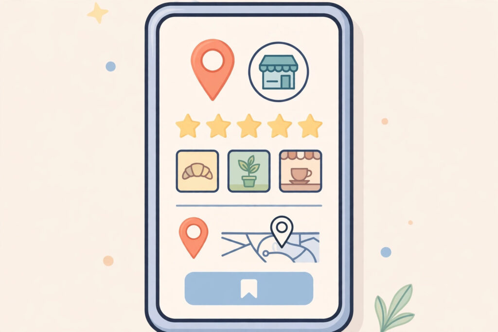 Google Business Profile listing on a smartphone for local SEO