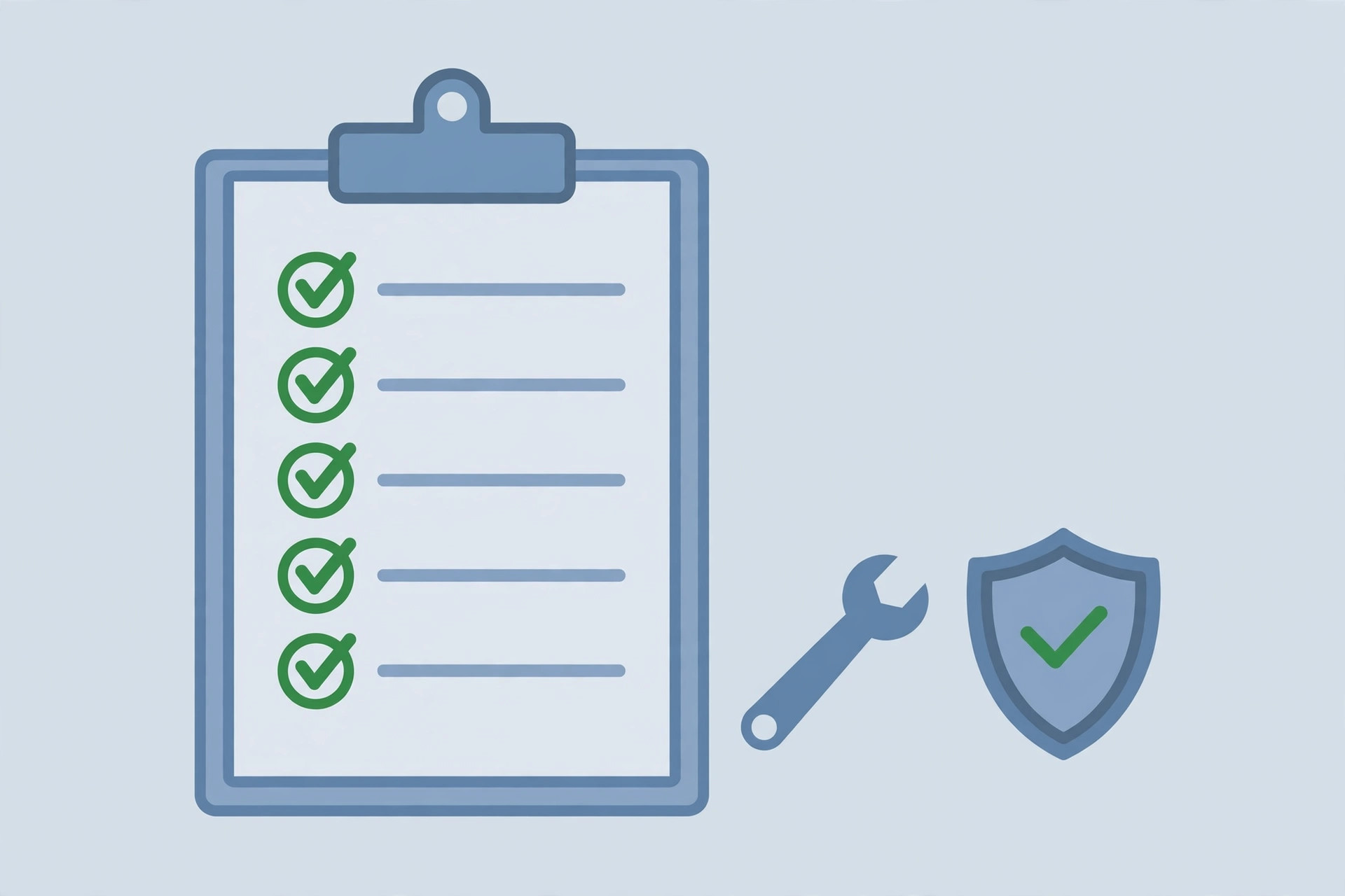 Checklist illustration showing the prioritised fix list from a technical audit for SEO website