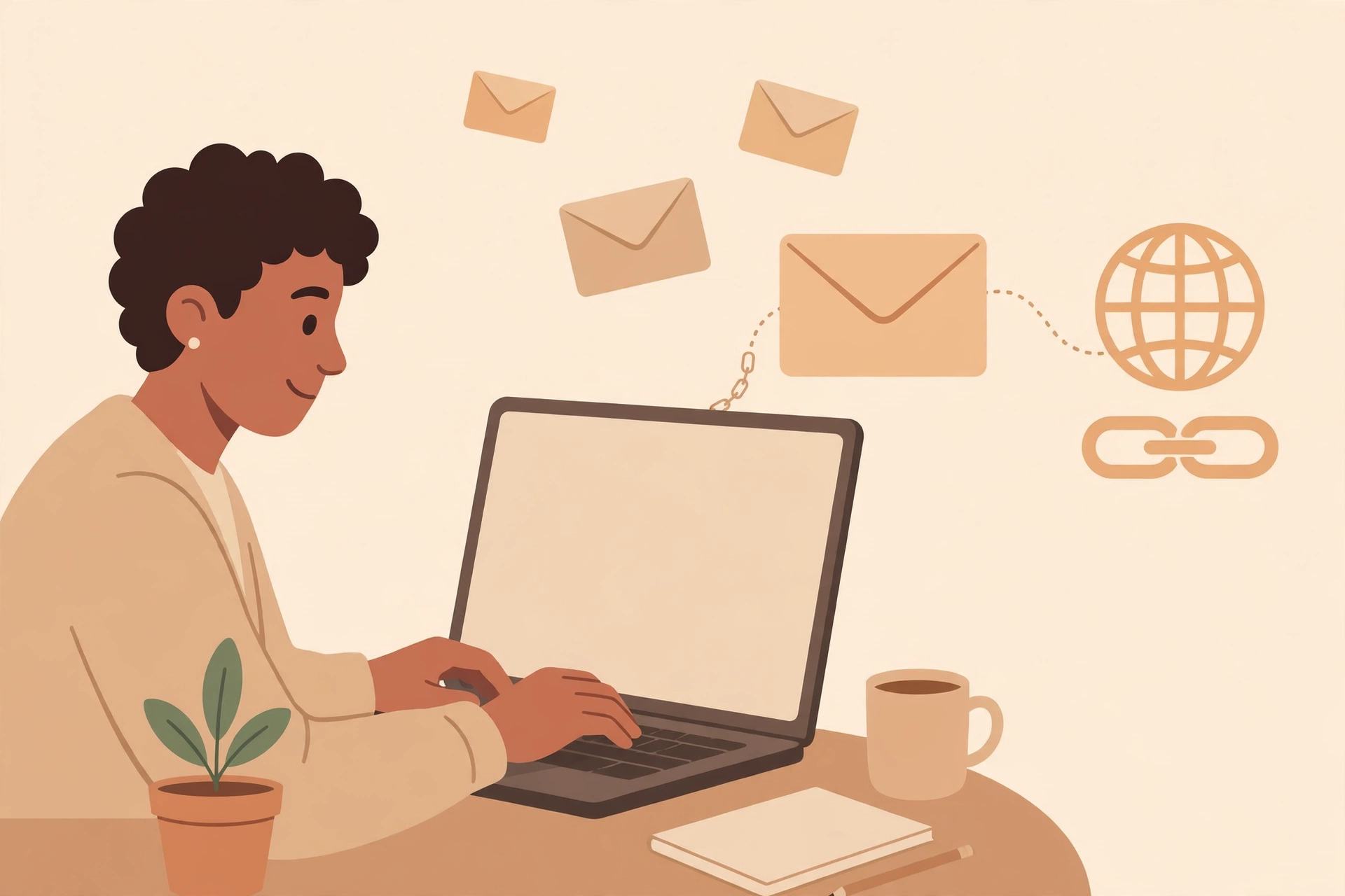 Manual outreach illustration for earning backlinks in SEO