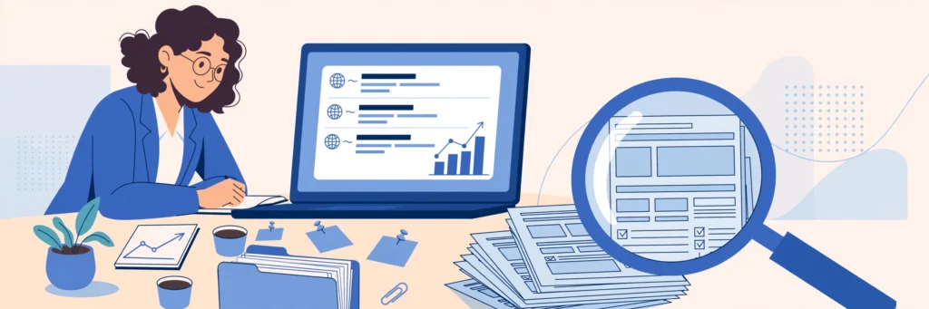 SEO consultant analysing website performance and Google rankings