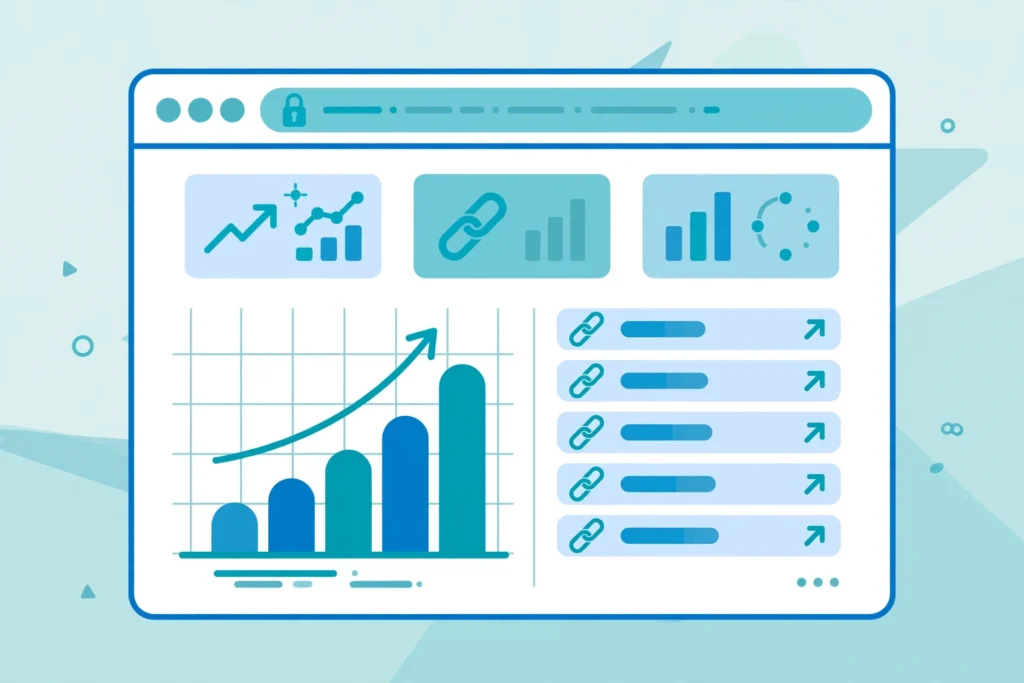 Backlink profile dashboard showing how to find backlinks for a website