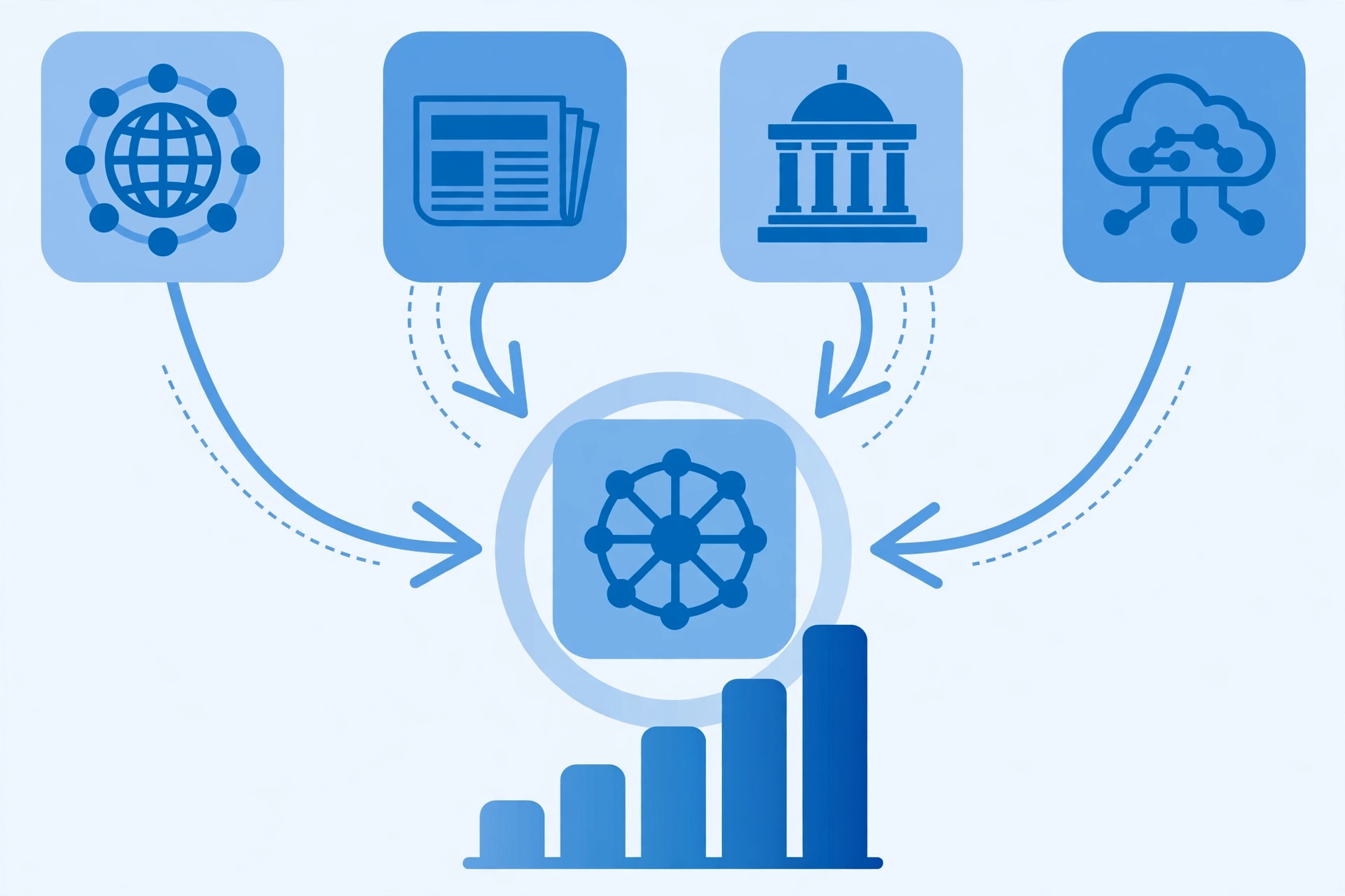 Diagram showing how link building SEO passes authority from reputable websites to your site