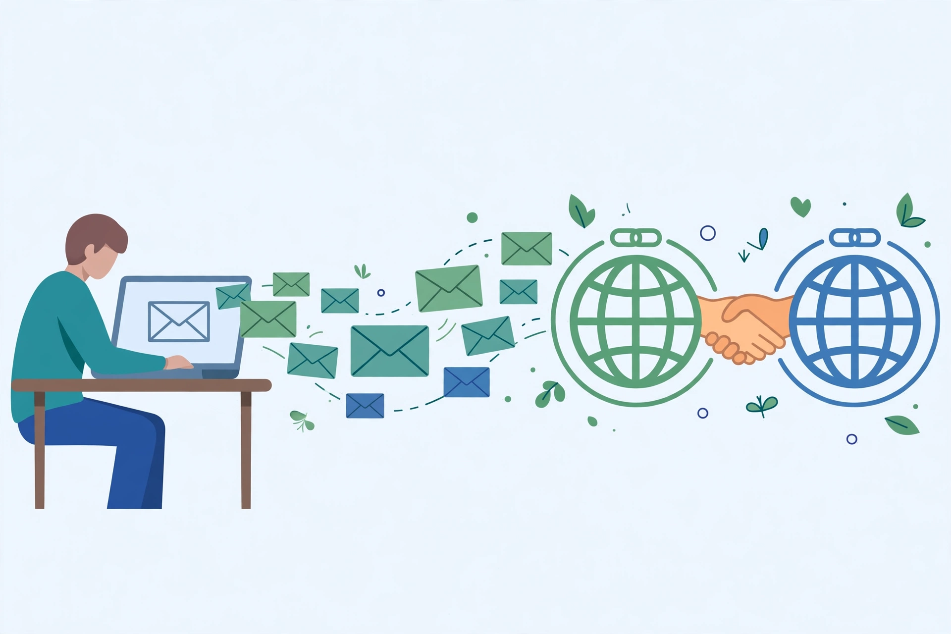 Outreach specialist doing manual link building SEO for a client website