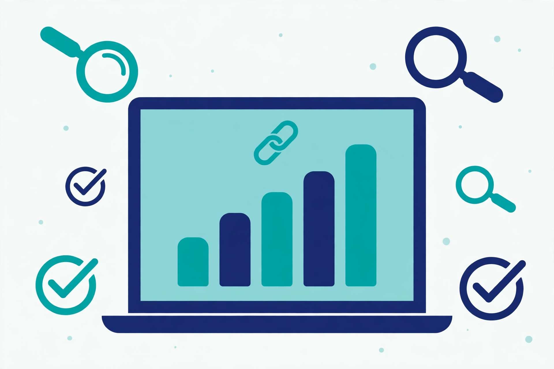 Free backlink checker tools like Ahrefs, Semrush and Moz showing link data on a laptop