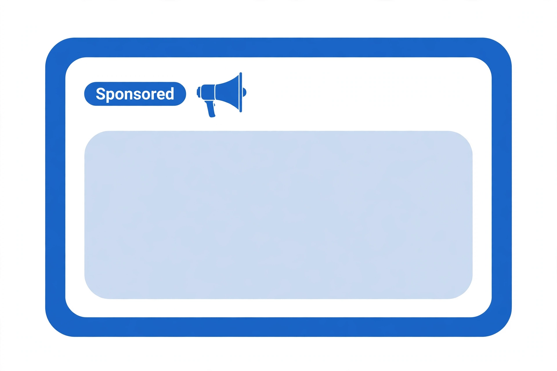 Sponsored label badge on a social media post card