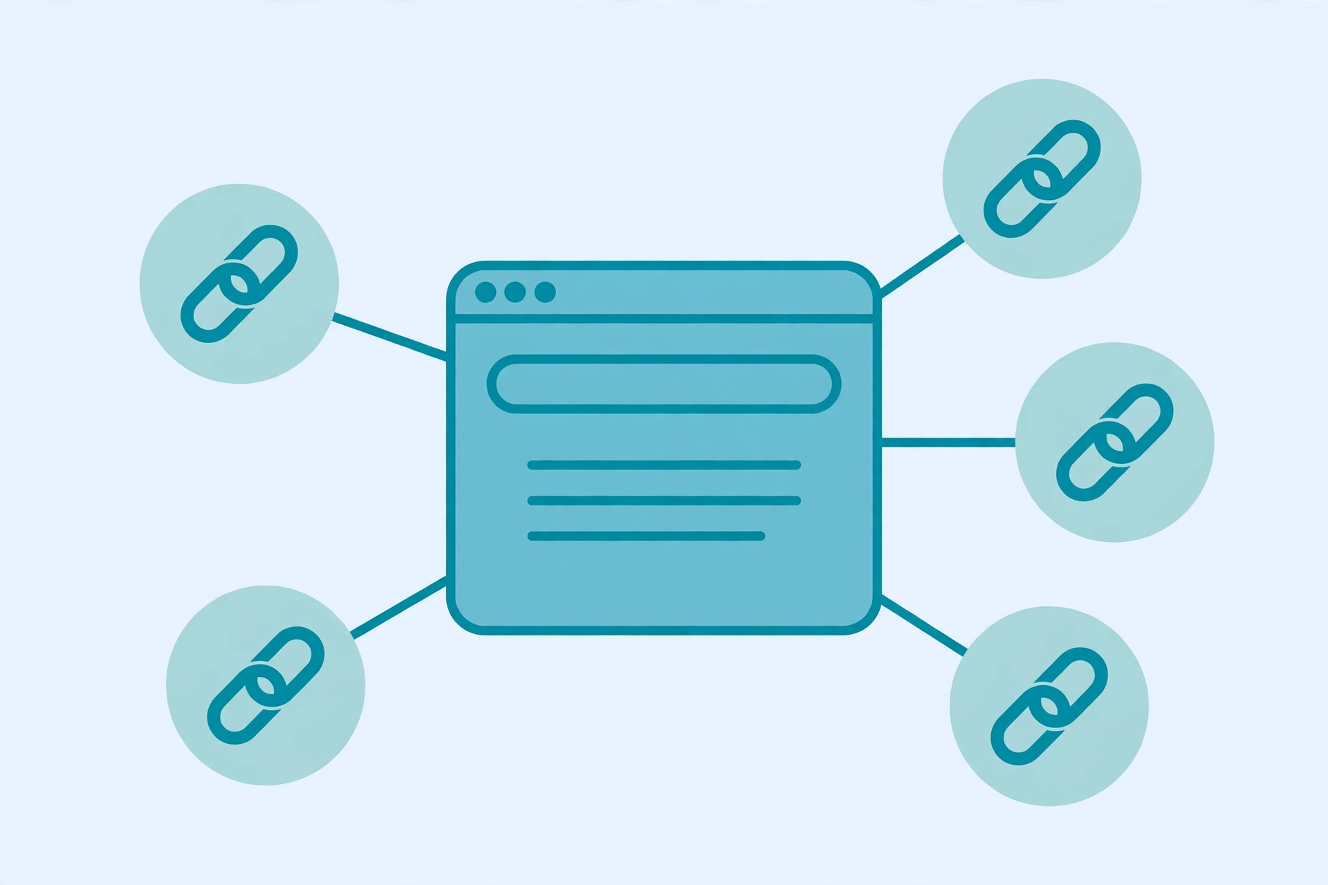 Types of backlinks in SEO illustrated as links between websites